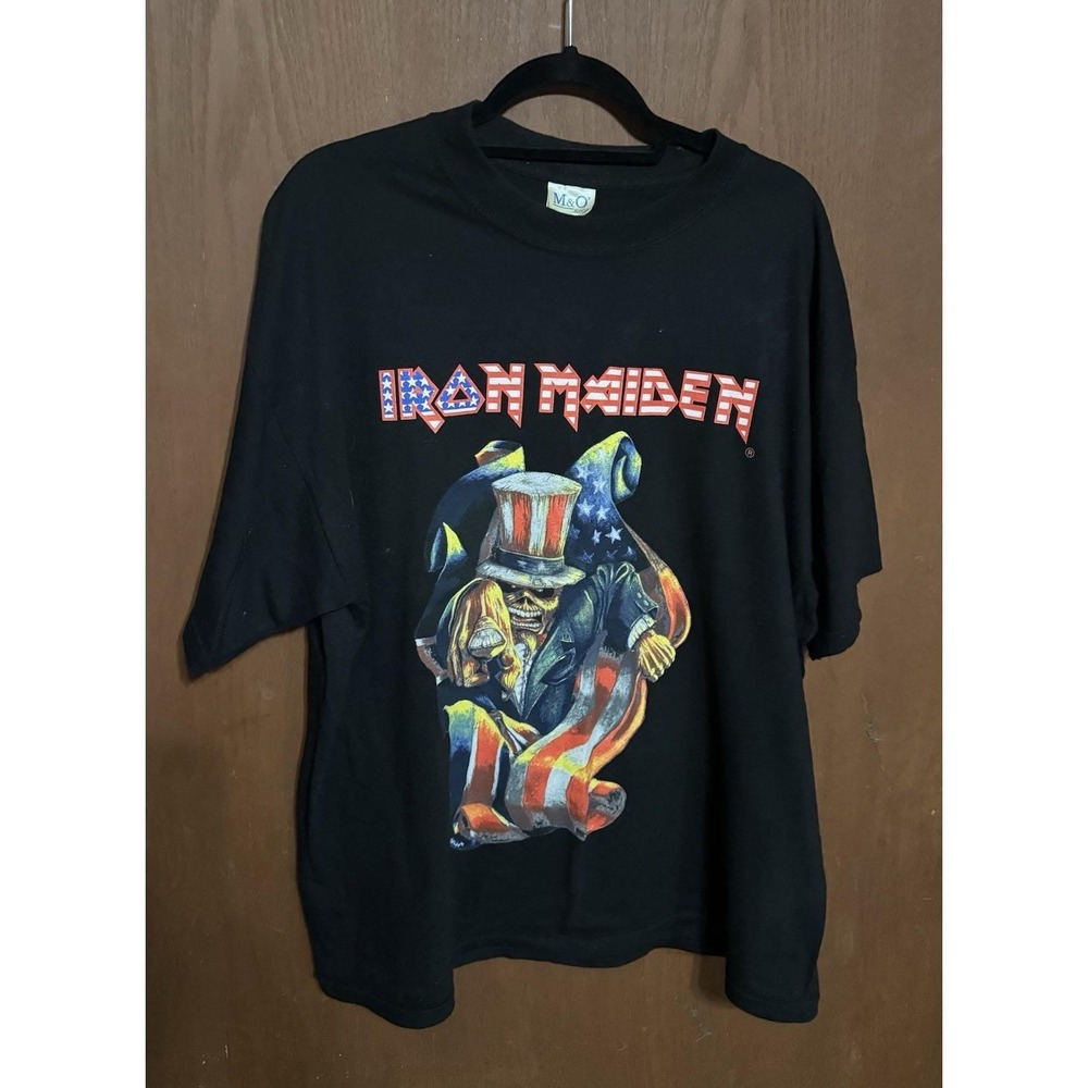 M&O Iron Maiden Eddie the Head Uncle Sam Wants You Black T-Shirt Sz  XL TubB8